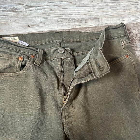 Levi’s 514 Olive Green Jeans W32 L30 Straight Fit Soft Grunge Y2K - Picture 2 of 10